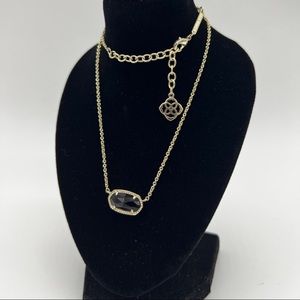 Kendra Scott Elisa Gold Pendant Necklace Black